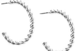 Thin Twisted Hoop ~ Silver