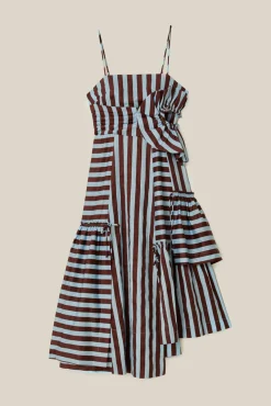 Tropical Flight Stripes Midi Dress