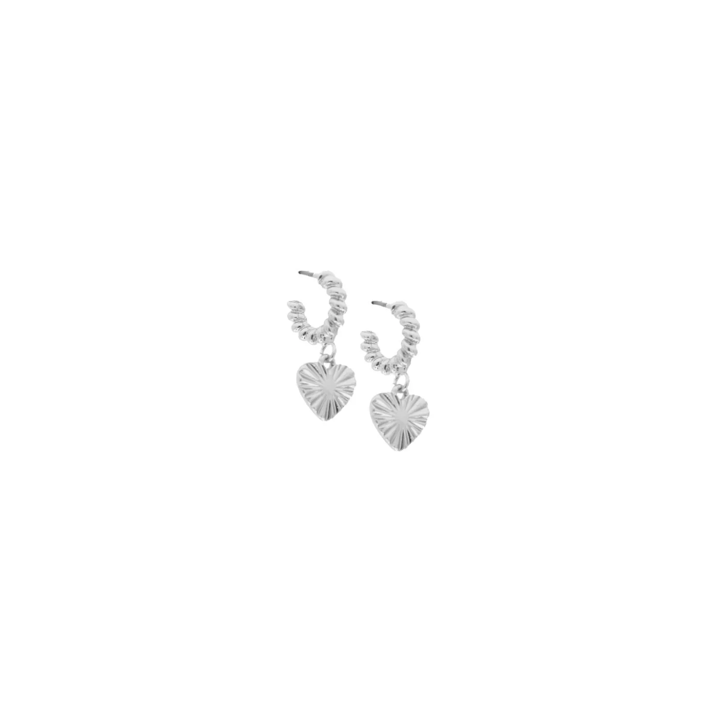 Twisted Huggie with Heart Charm