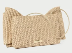 Valerie Natural Woven Bow Clutch