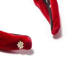 Velvet Knotted Headband ~ Red