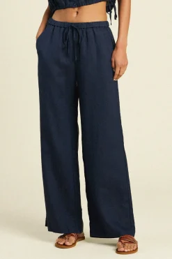 Vera Pant ~ Navy Linen