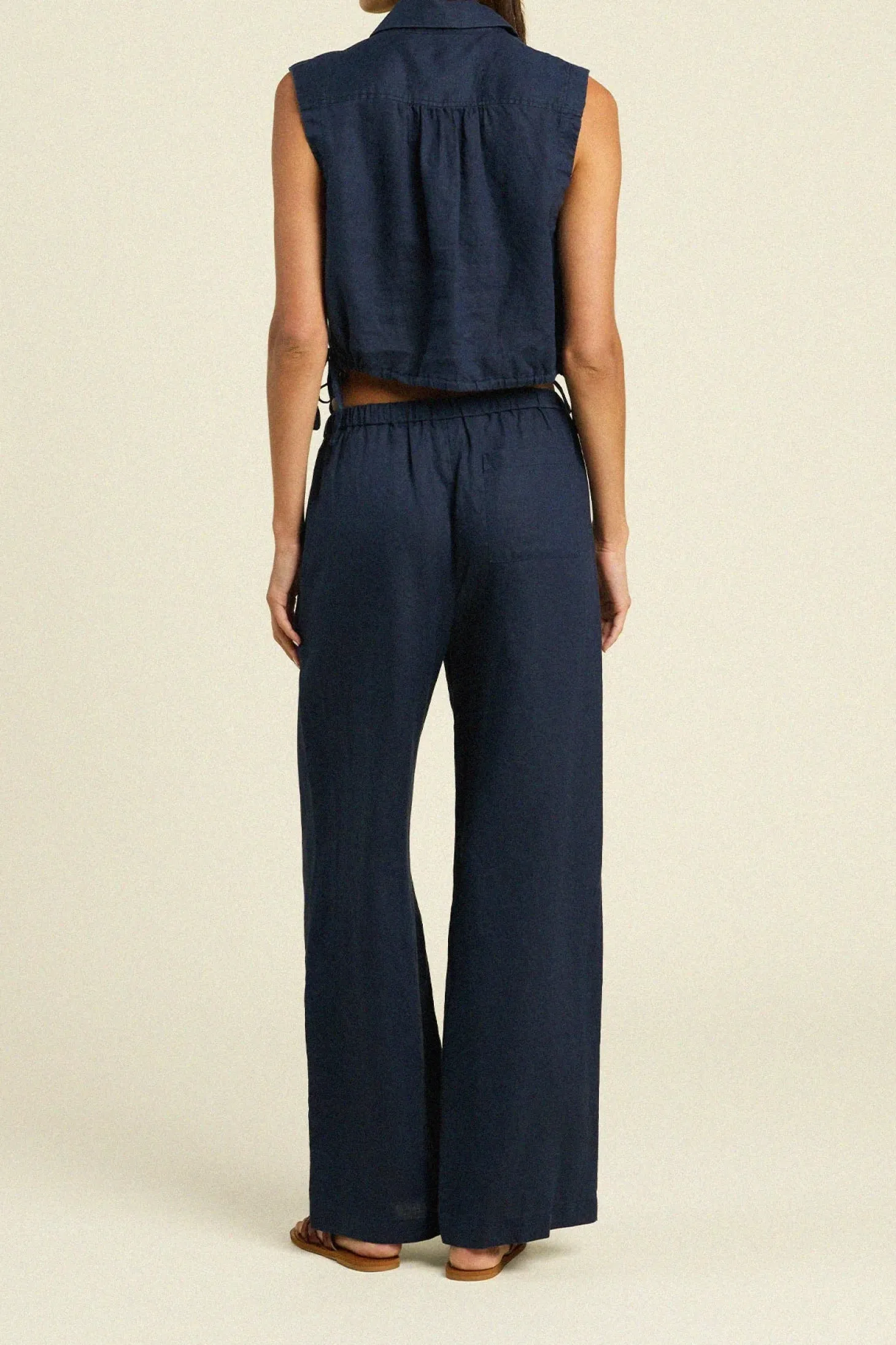 Vera Pant ~ Navy Linen