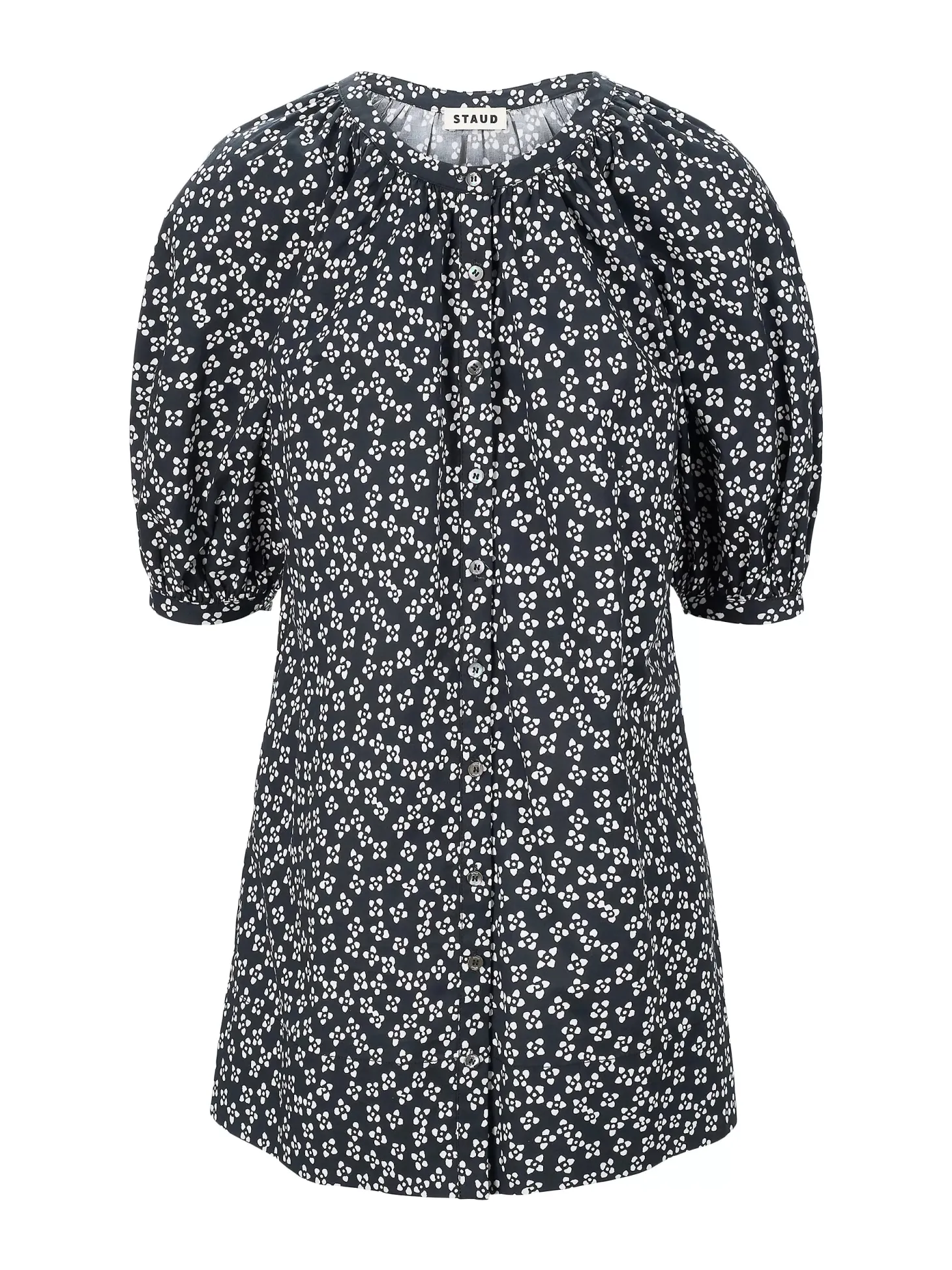 Vincent Mini Dress ~ Black Woodblock Floral