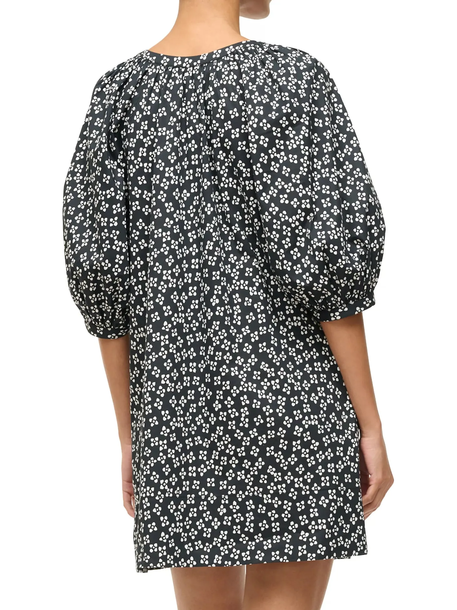 Vincent Mini Dress ~ Black Woodblock Floral