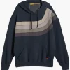 Wave Stripe 4 Pullover Hoodie Relaxed~ Charcoal