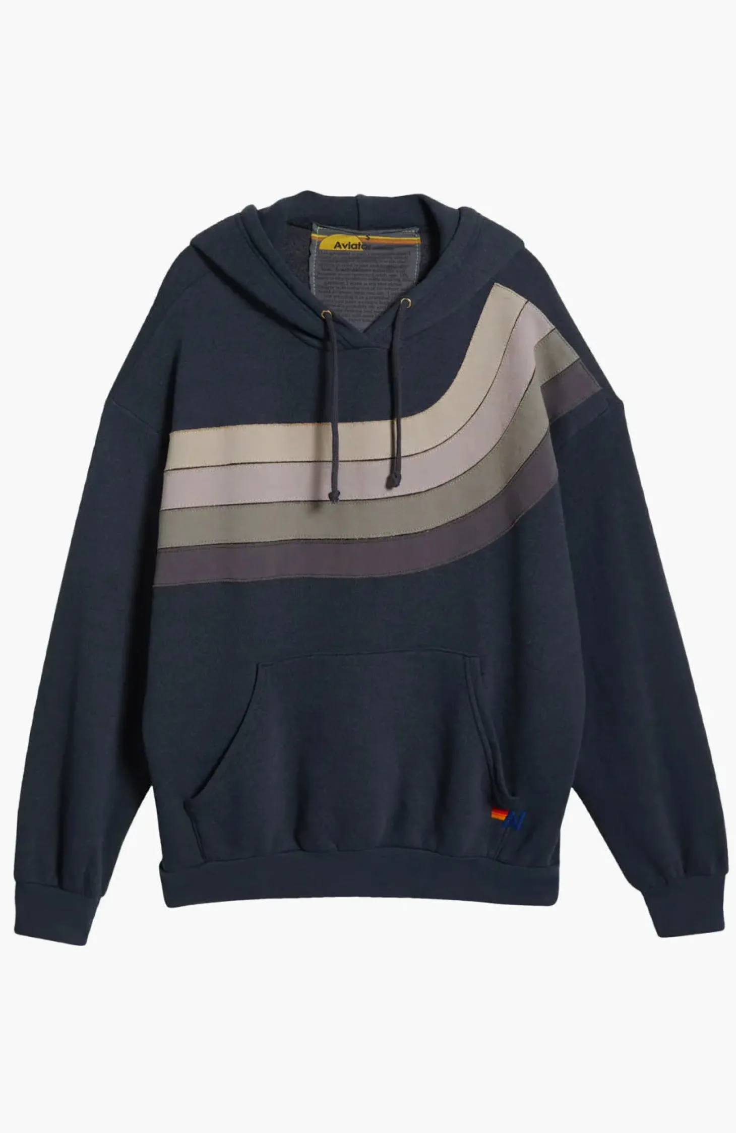 Wave Stripe 4 Pullover Hoodie Relaxed~ Charcoal