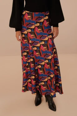 Wild Mushrooms Maxi Skirt ~ Black