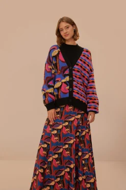 Wild Mushrooms Maxi Skirt ~ Black