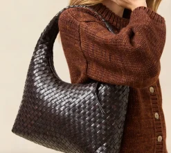 Willow Woven Leather Hobo ~ Chocolate