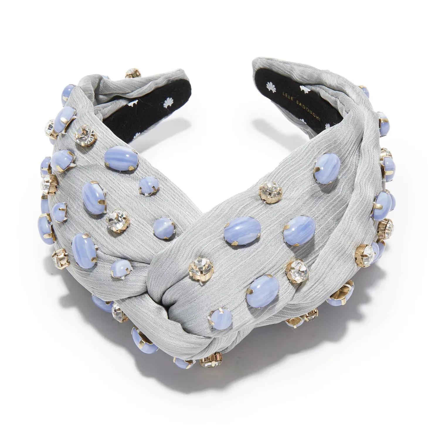 Woven Jeweled Greta Headband ~ Blue Lace